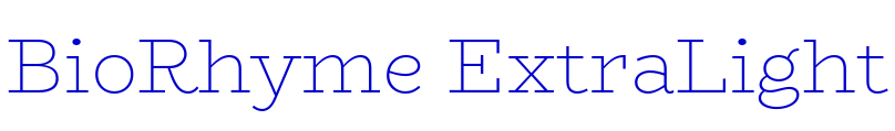 BioRhyme ExtraLight font